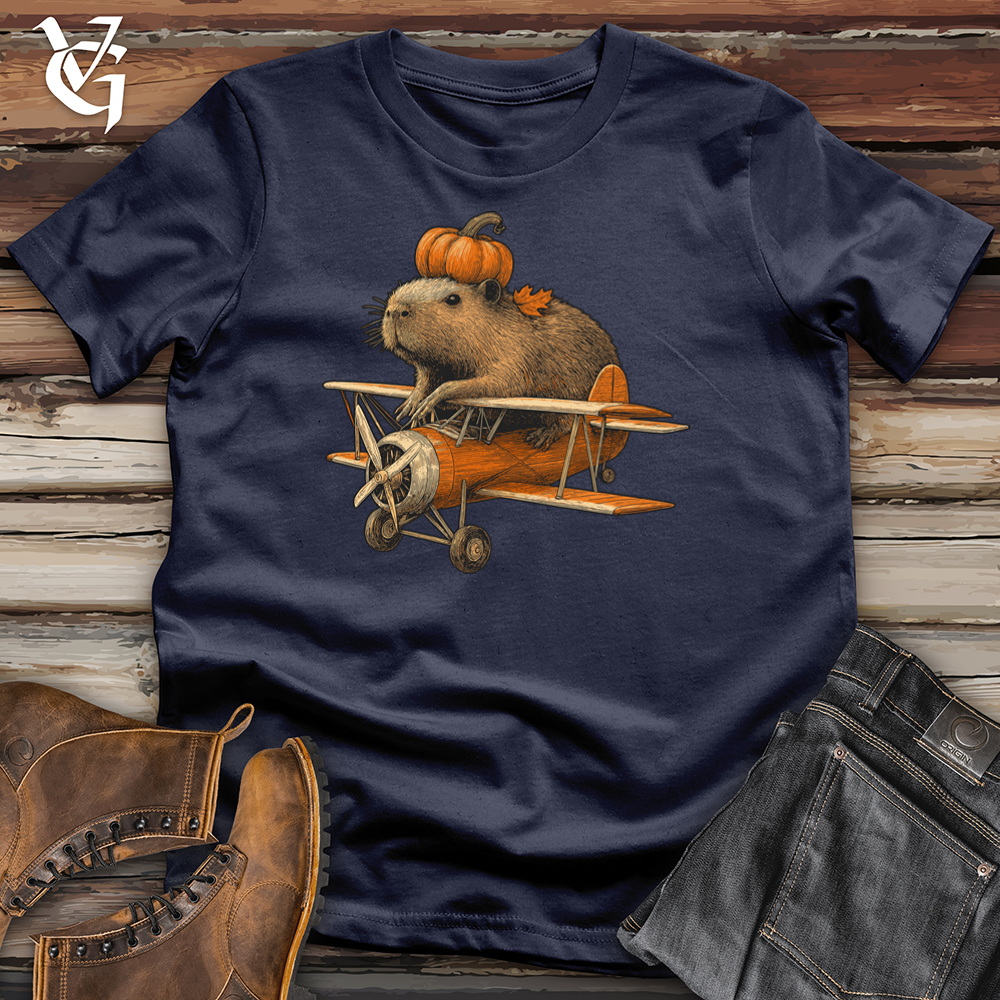 Viking Goods Capybara Pumpkin Aviator Softstyle Tee Navy / L
