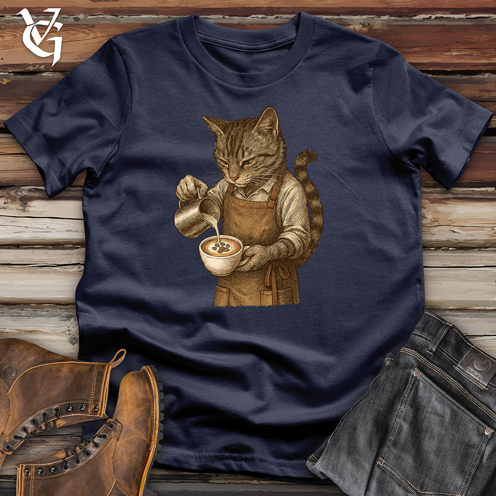 Viking Goods Cat Barista Tee Navy / L