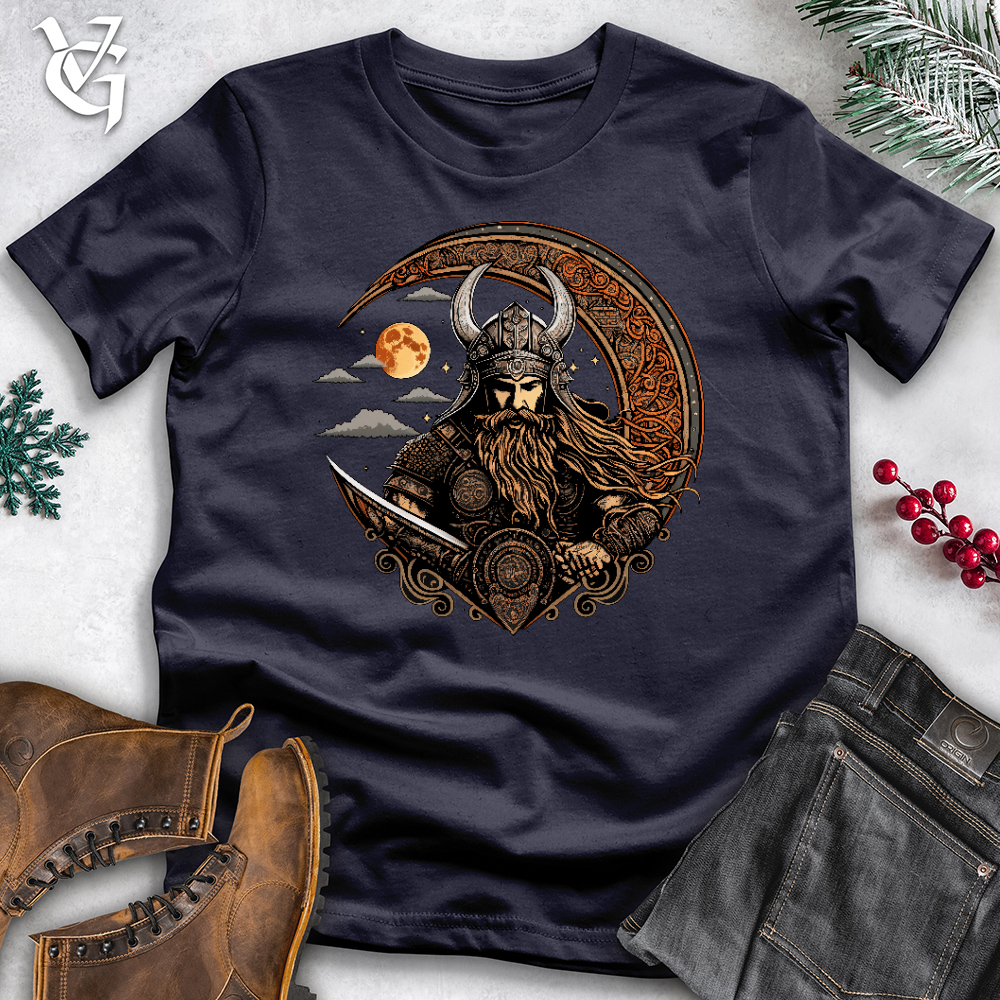 Viking Goods Celtic Moon Viking Warrior Cotton Tee Navy / L