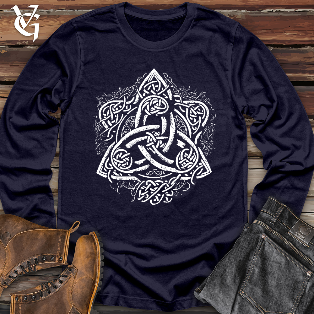 Viking Goods Celtic Trinity Emblem Long Sleeve Navy / L