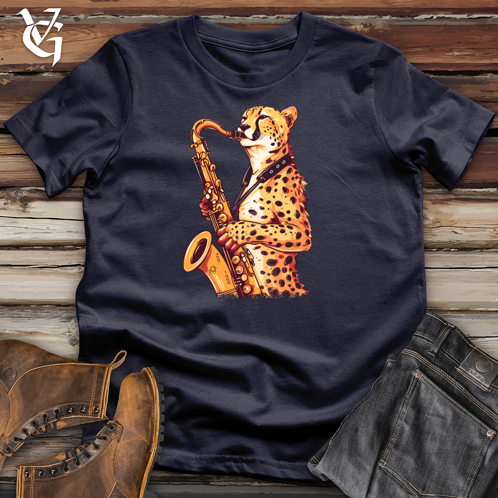 Viking Goods Cheetah Saxophone Groove Cotton Tee Navy / L
