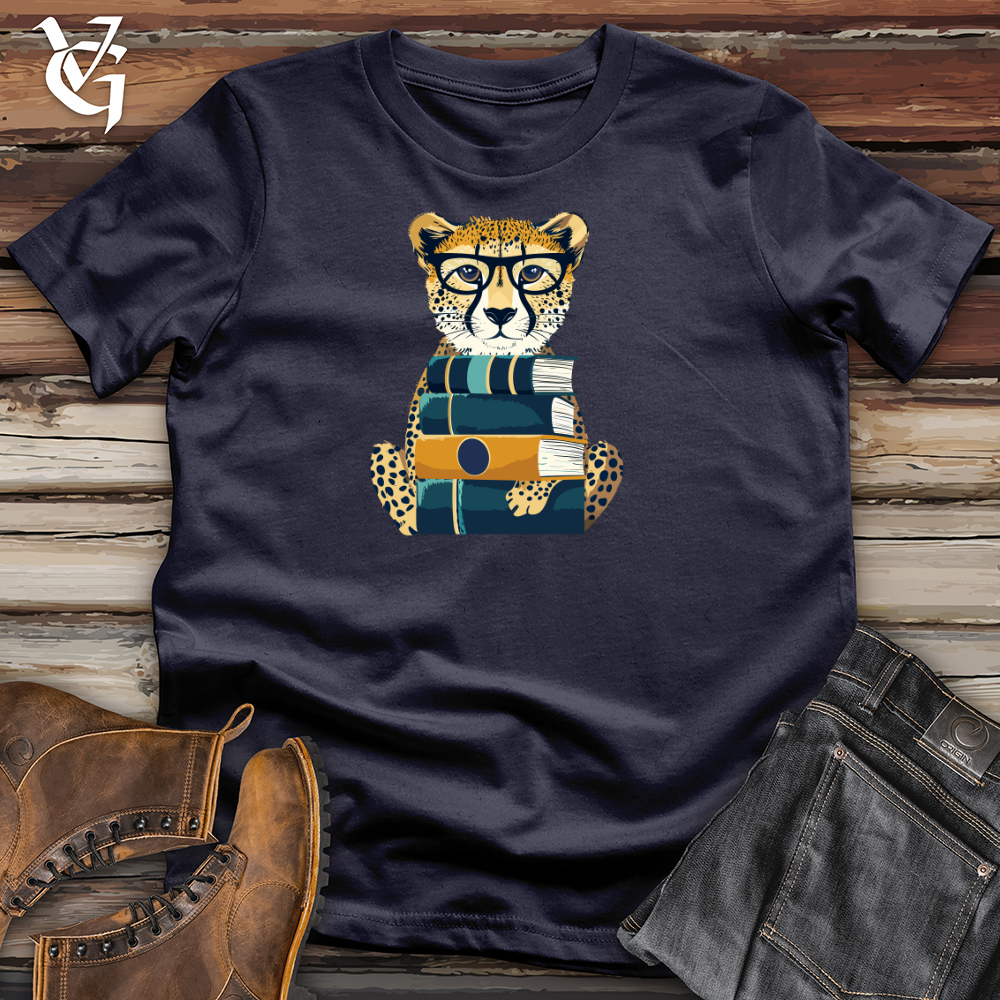 Viking Goods Cheetah Scholar Stack Cotton Tee Navy / L