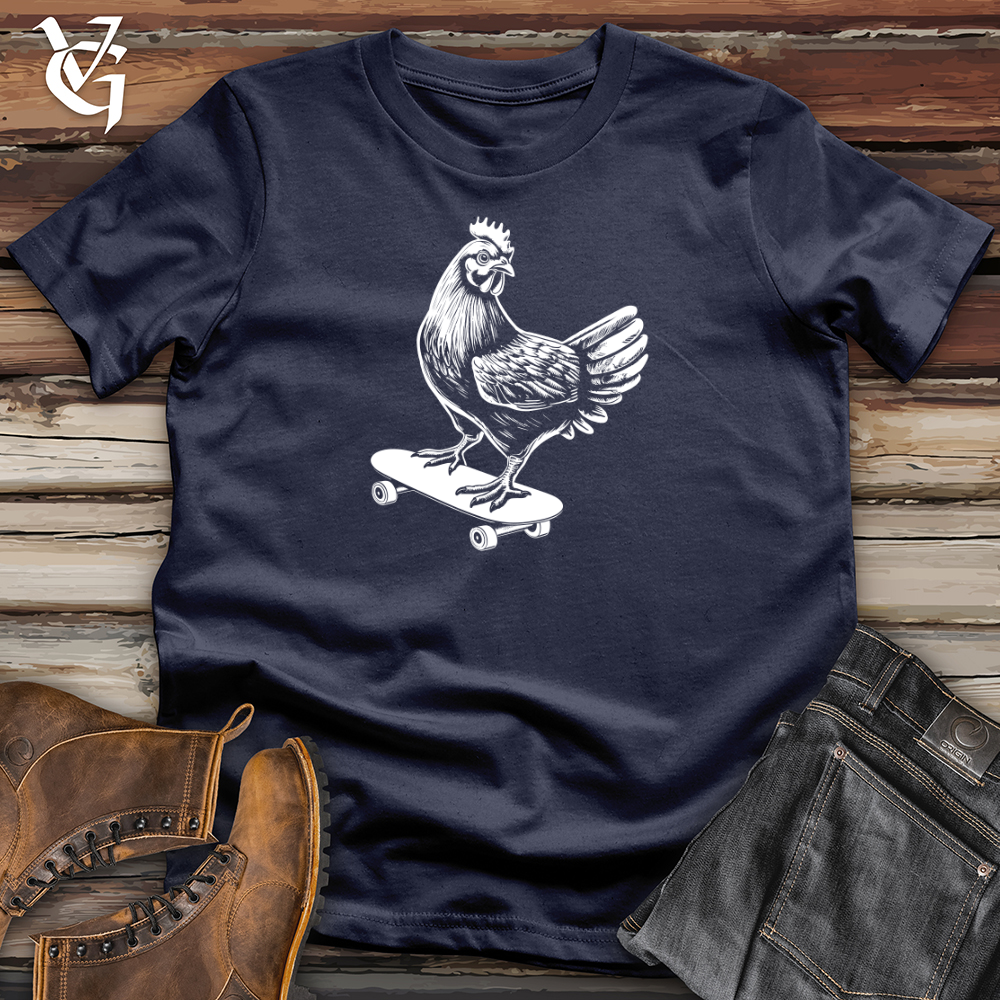 Viking Goods Chicken on a Skateboard Softstyle Tee Navy / L