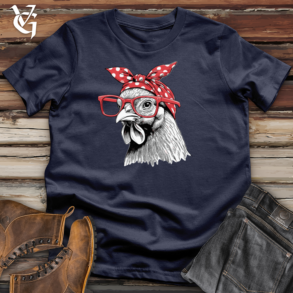 Viking Goods Chicken Wearing Glasses Softstyle Tee Navy / L