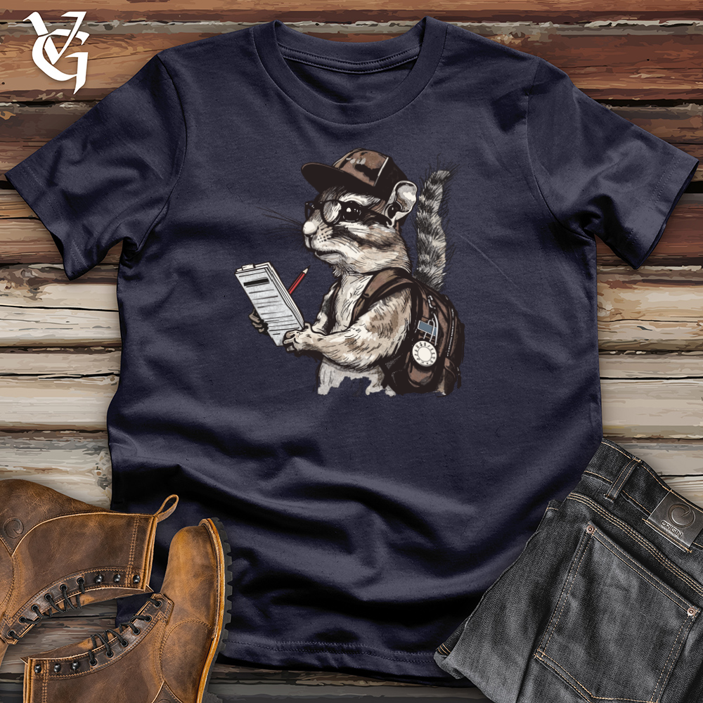 Viking Goods Chipmunk News Reporter Cotton Tee Navy / L