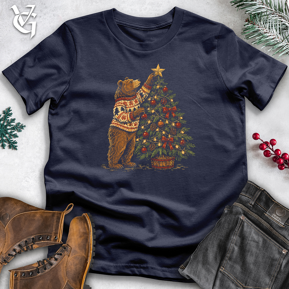 Viking Goods Christmas Tree Bear Softstyle Tee Navy / L