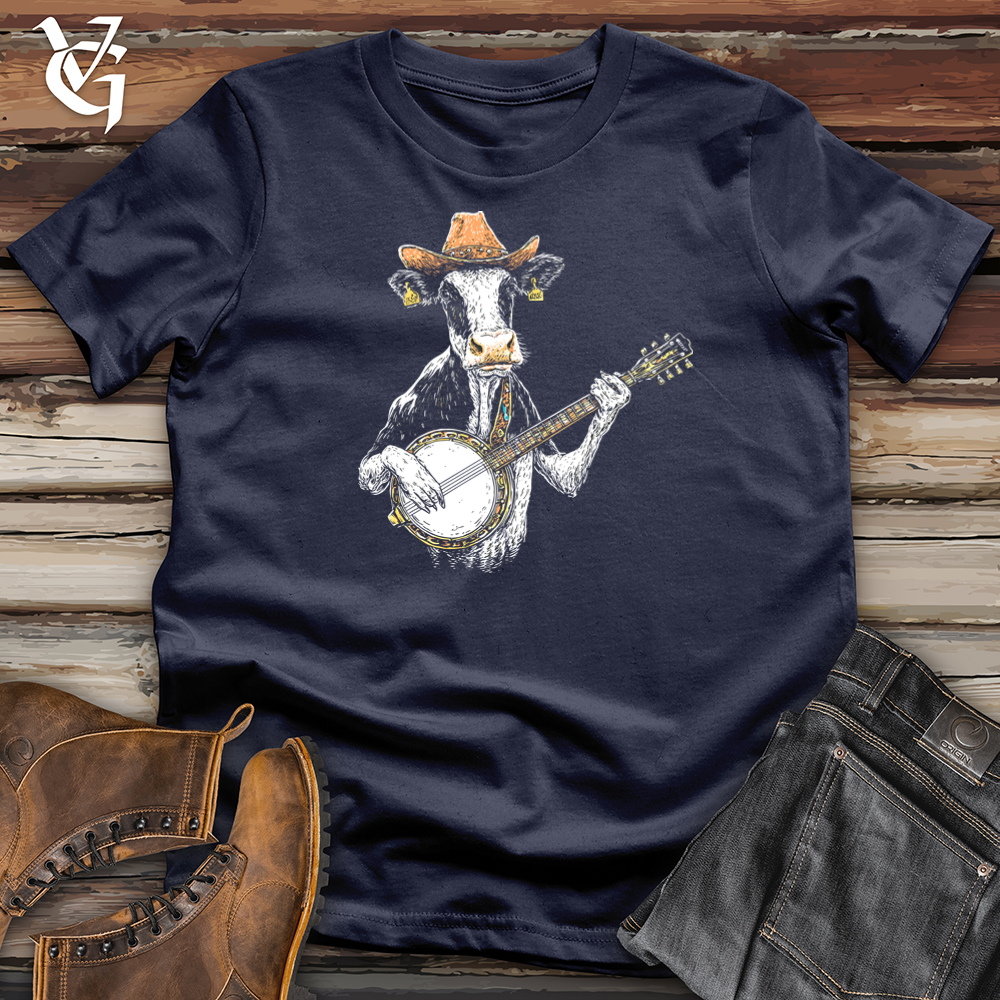 Viking Goods Cow Banjo Cowboy Softstyle Tee Navy / L