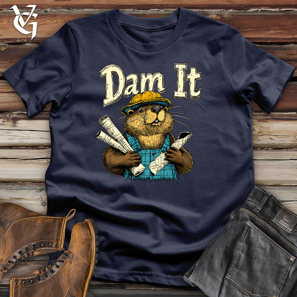Viking Goods Dam It Beaver Softstyle Tee Navy / L