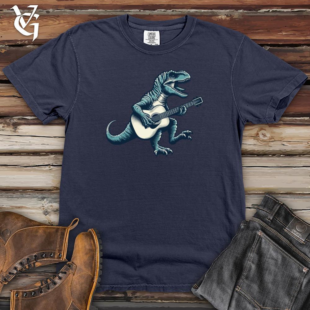 Viking Goods Dinosaur Playing Guitar Heavy Cotton Comfort Colors Tee Navy / L