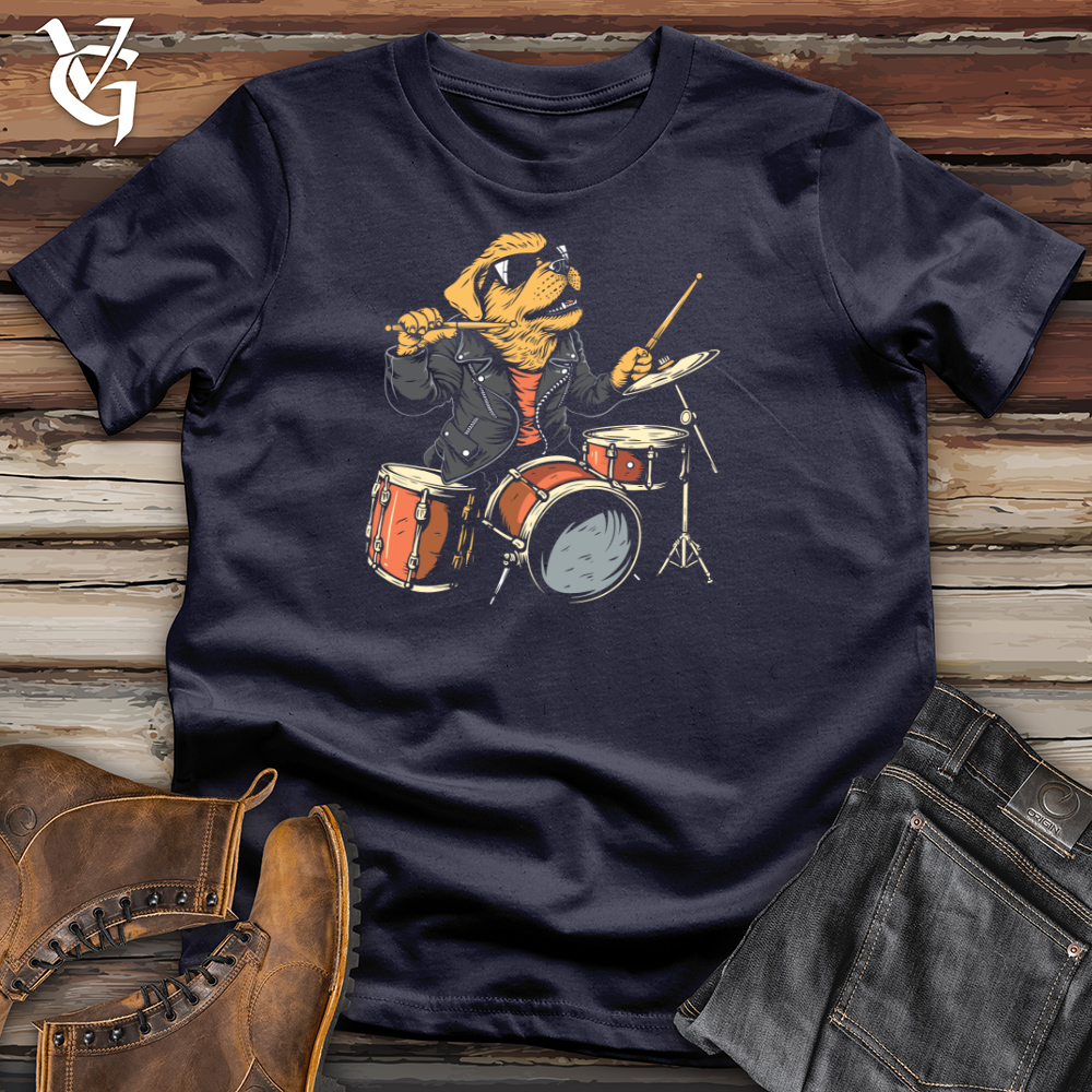 Viking Goods Drumming Dog Dynamo Cotton Tee Navy / L