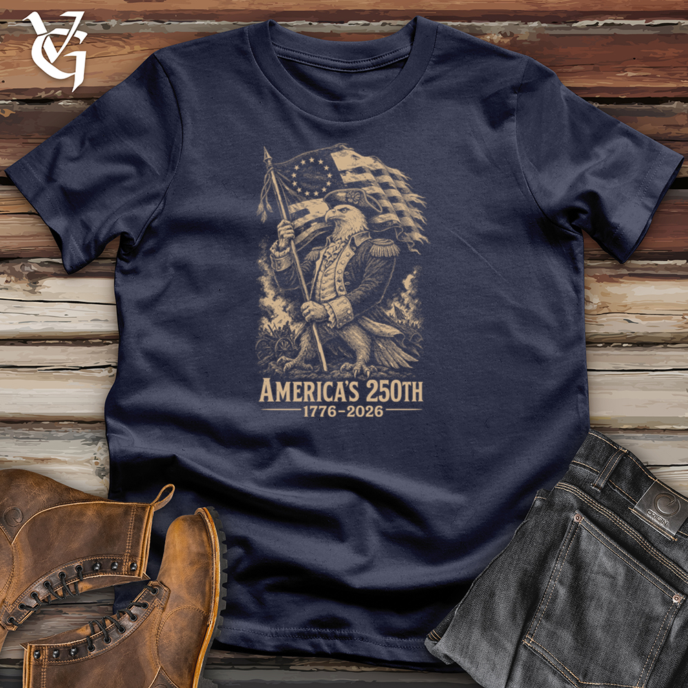 Viking Goods Eagle Flag Holder Softstyle Tee Navy / L