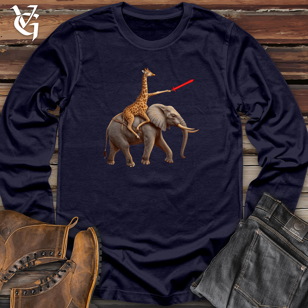 Viking Goods Elephant Giraffe Calvary Long Sleeve Navy / L