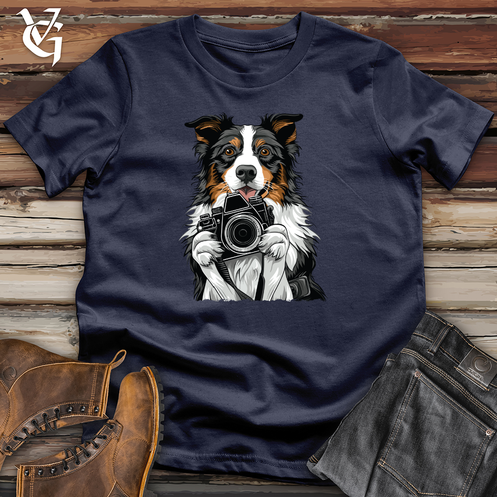 Viking Goods English Shepherd Shutterbug Charm Softstyle Tee Navy / L