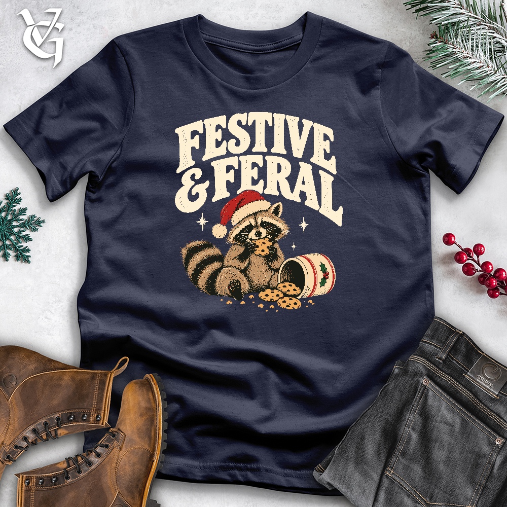 Viking Goods Festive and Feral Softstyle Tee Navy / L