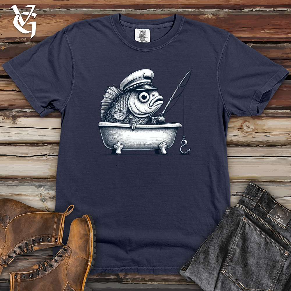 Viking Goods Fish Catching Fish Heavy Cotton Comfort Colors Tee Navy / L
