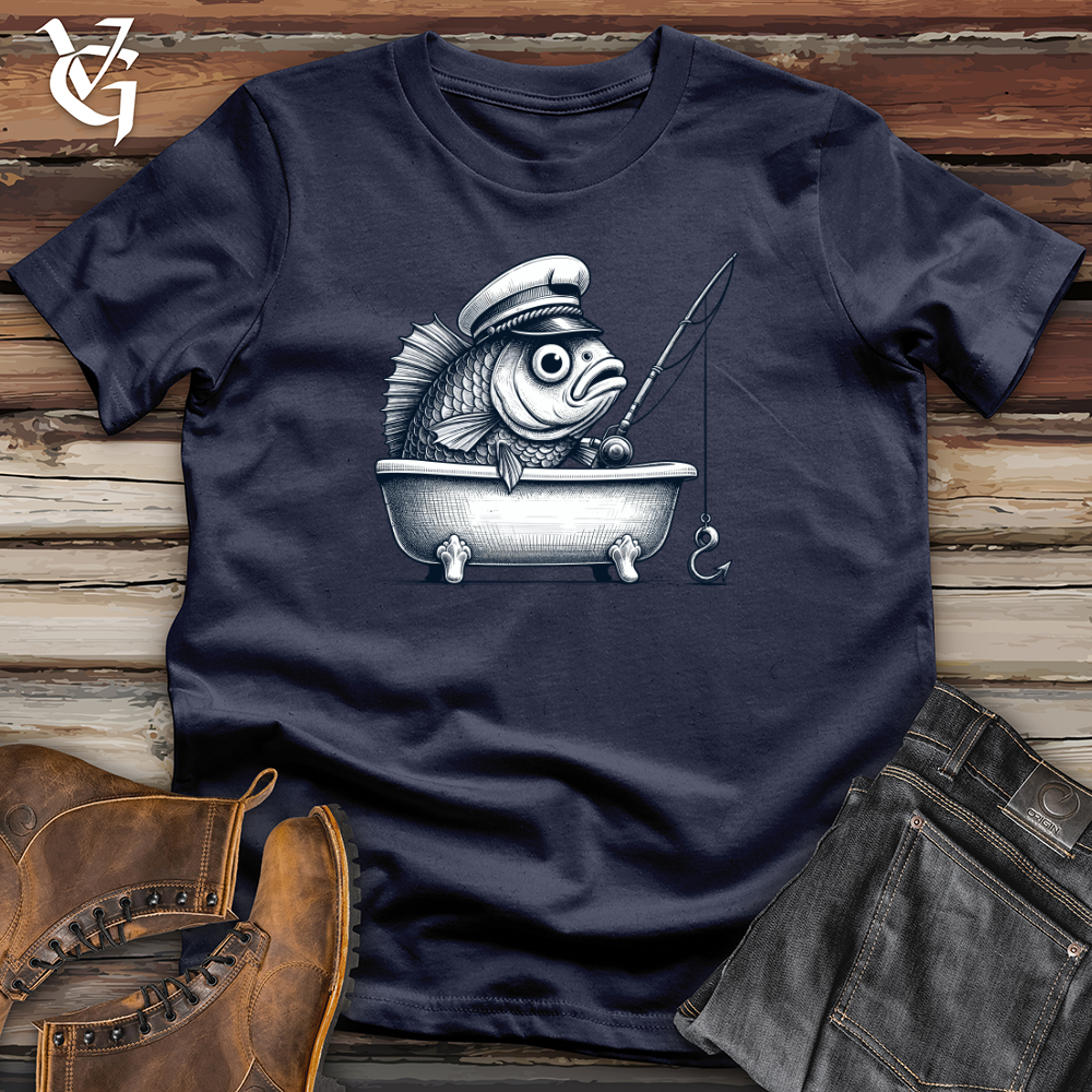Viking Goods Fish Catching Fish Softstyle Tee Navy / L