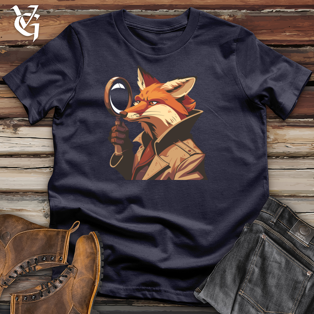 Viking Goods Fox Detective Sleuth Cotton Tee Navy / L