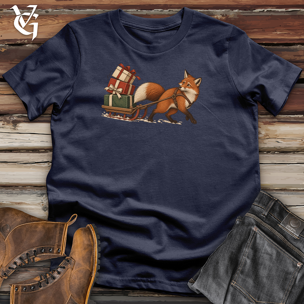 Viking Goods Fox Pulling Gifts Tee Navy / L