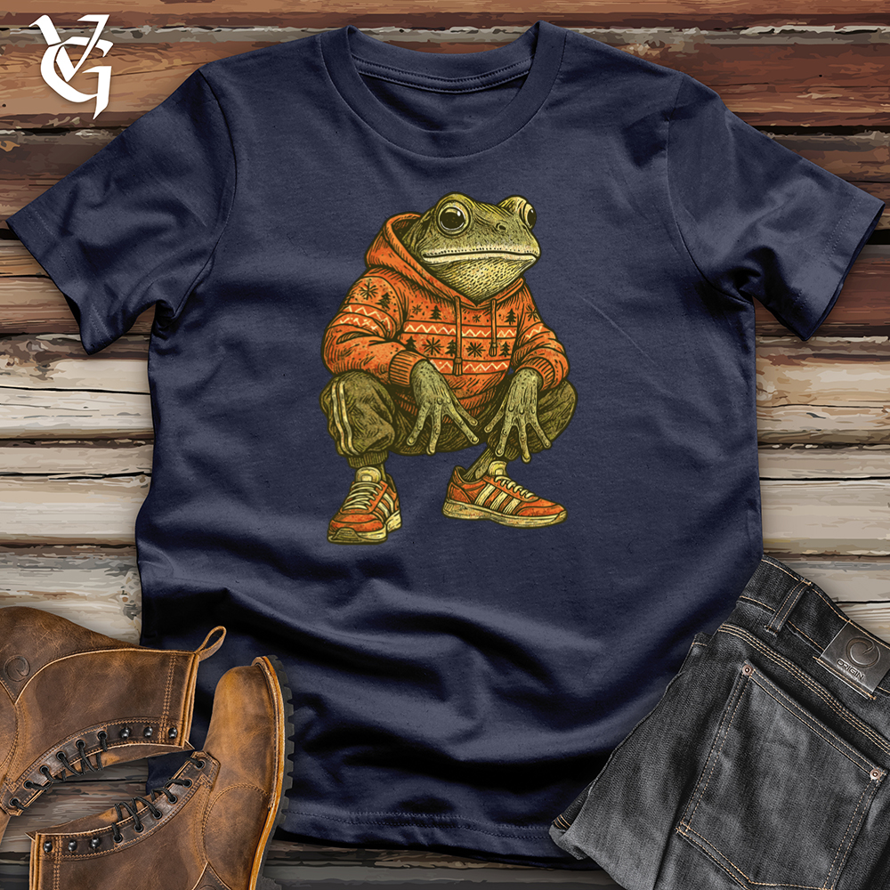 Viking Goods Frog In A Hoodie Tee Navy / L