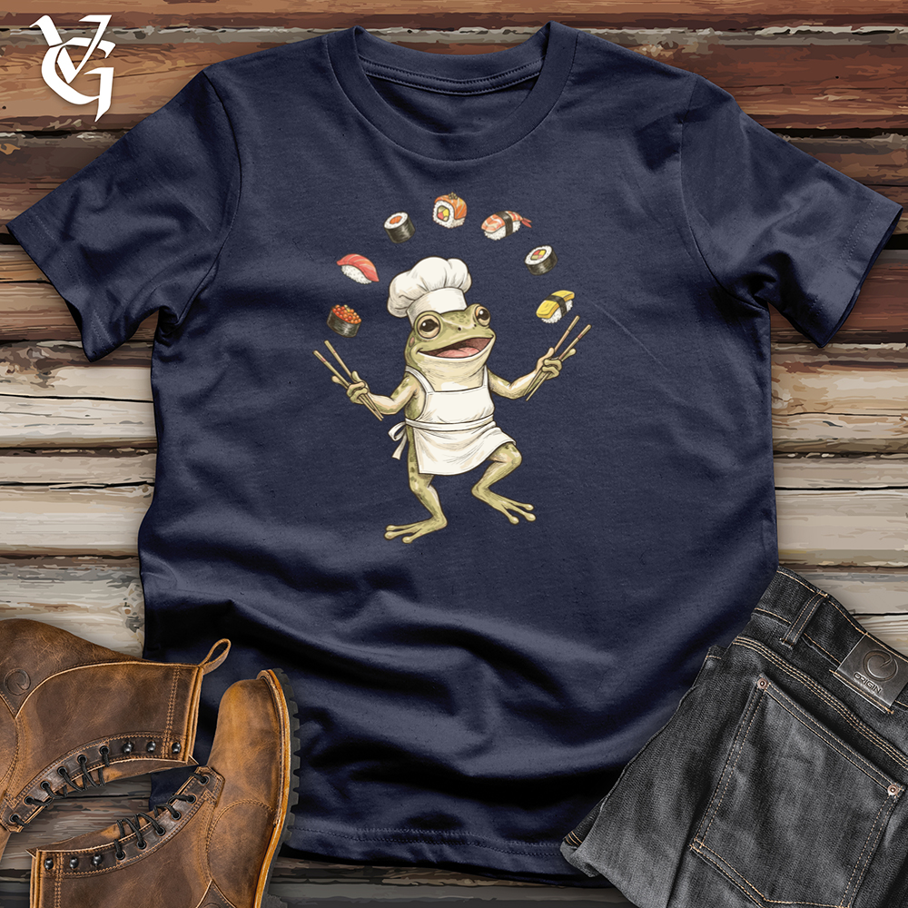 Viking Goods Frog Sushi Chef Tee Navy / L