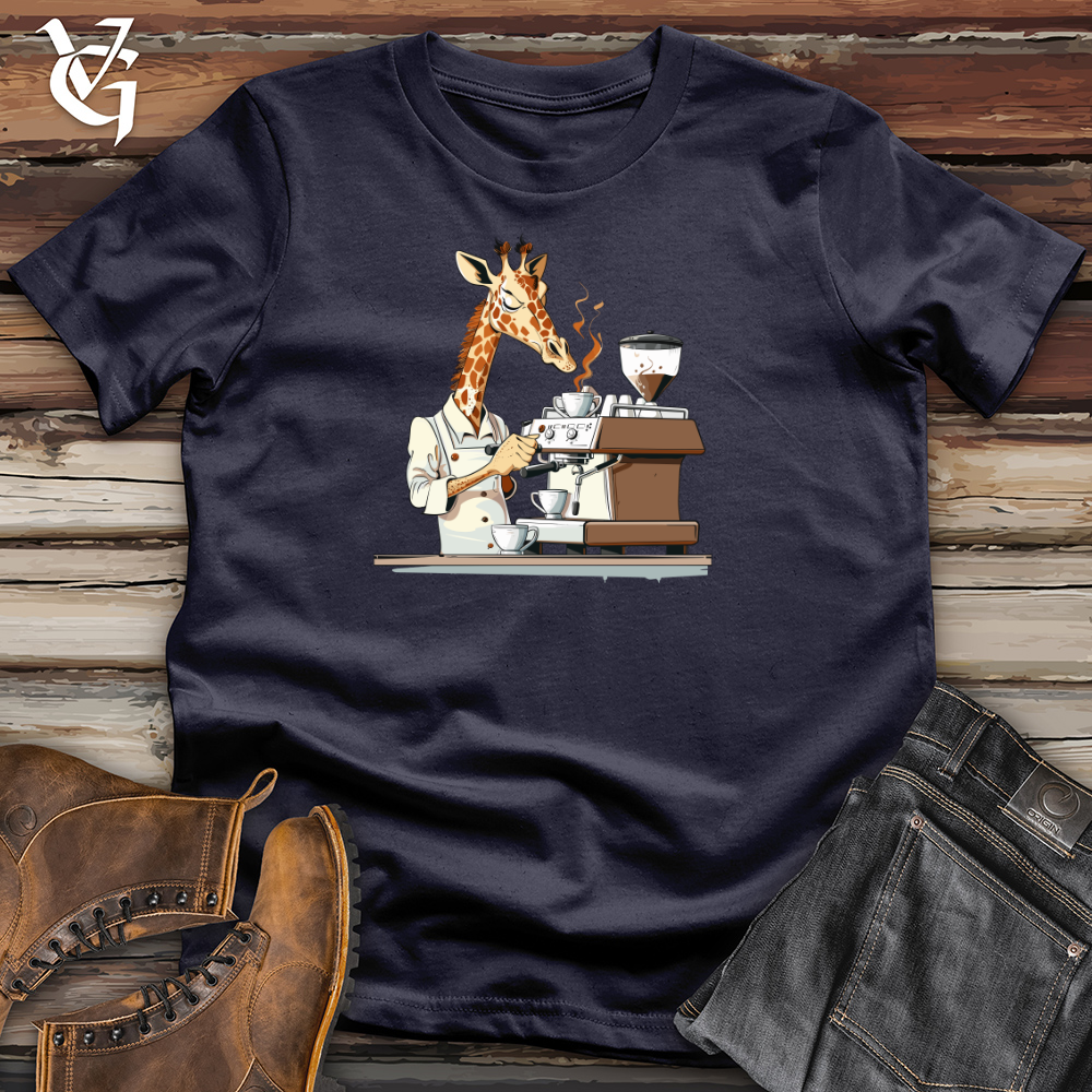 Viking Goods Giraffe Barista Brew Cotton Tee Navy / L