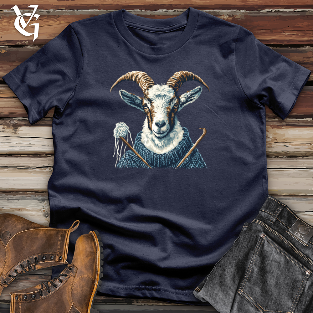 Viking Goods Goat Knitting Workshop Softstyle Tee Navy / L