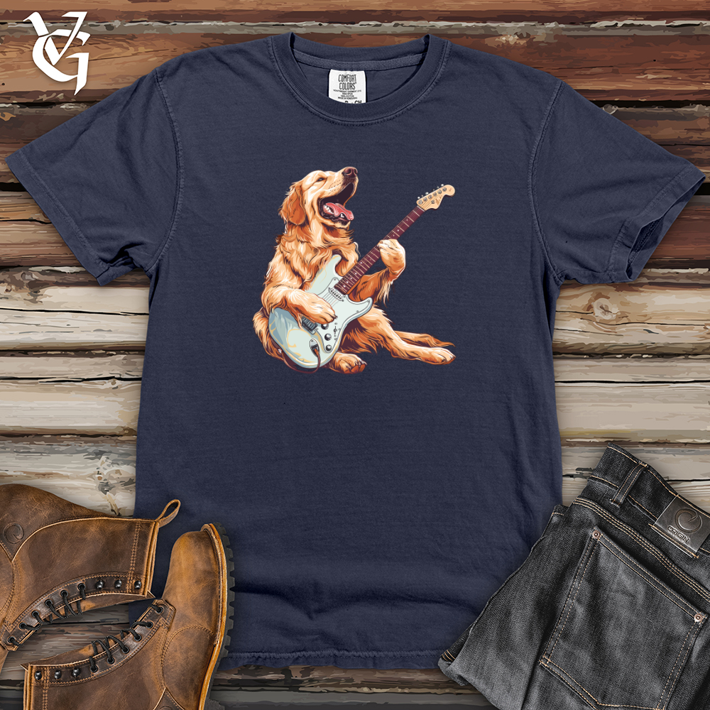 Viking Goods Golden Retriever Rockstar Heavy Cotton Comfort Colors Tee Navy / L