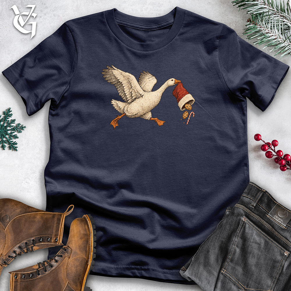 Viking Goods Goose Steals a Stocking Softstyle Tee Navy / L
