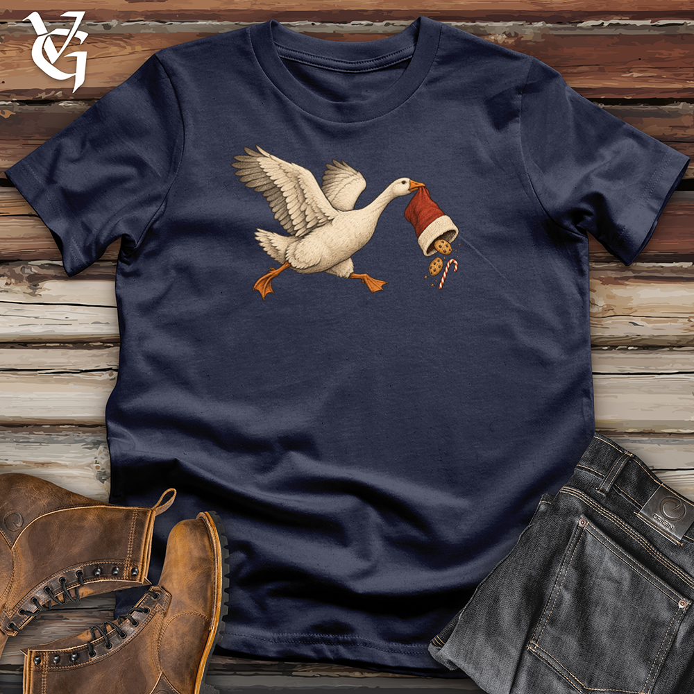 Viking Goods Goose Steals a Stocking Tee Navy / L
