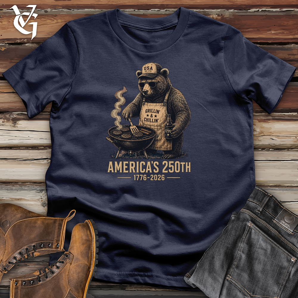 Viking Goods Grilling Bear Softstyle Tee Navy / L