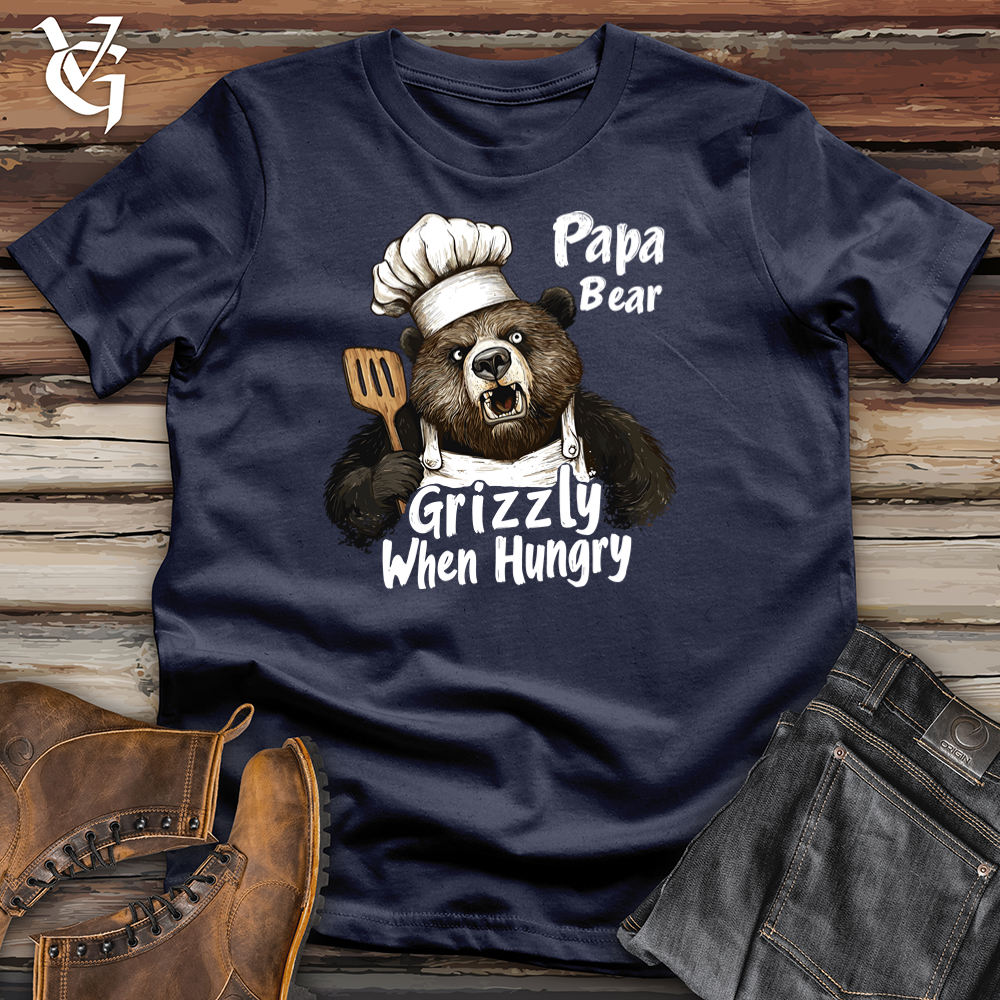 Viking Goods Grizzly When Hungry Bear Softstyle Tee Navy / L