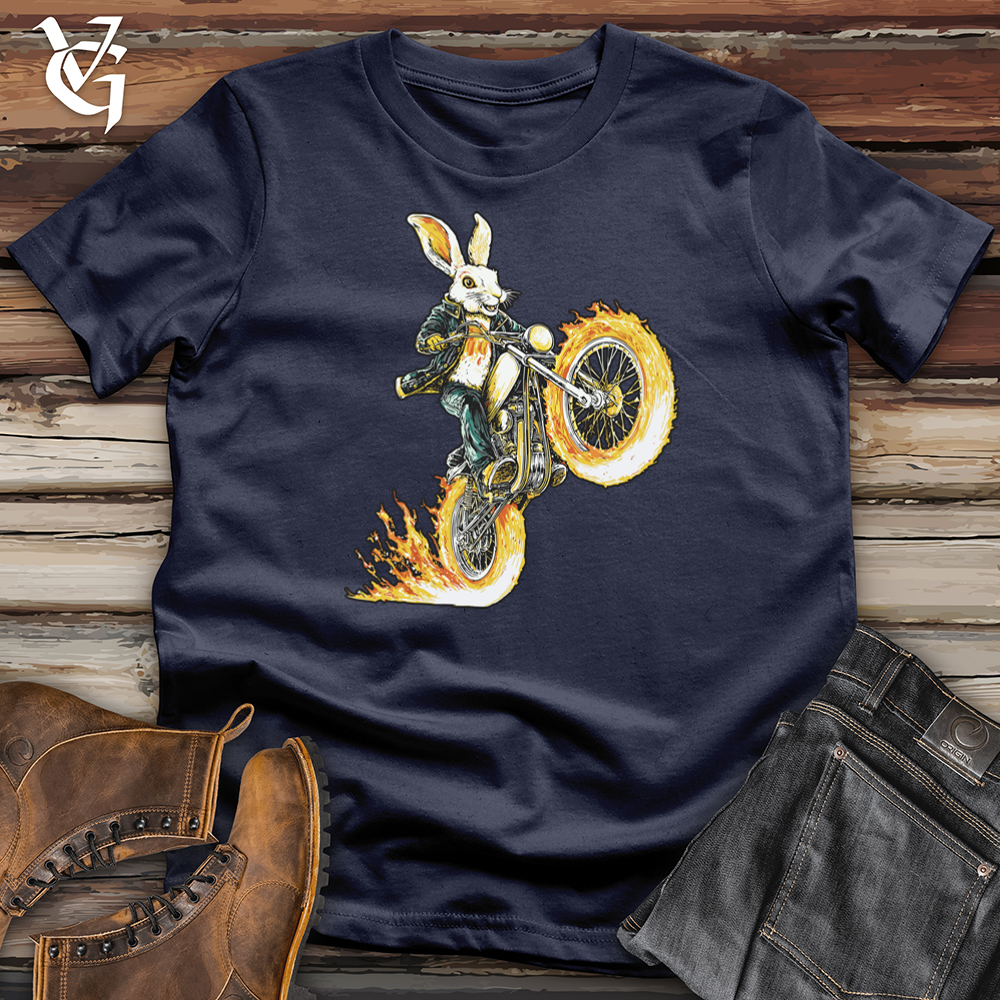 Viking Goods Hare Motorcycle Flames Softstyle Tee Navy / L