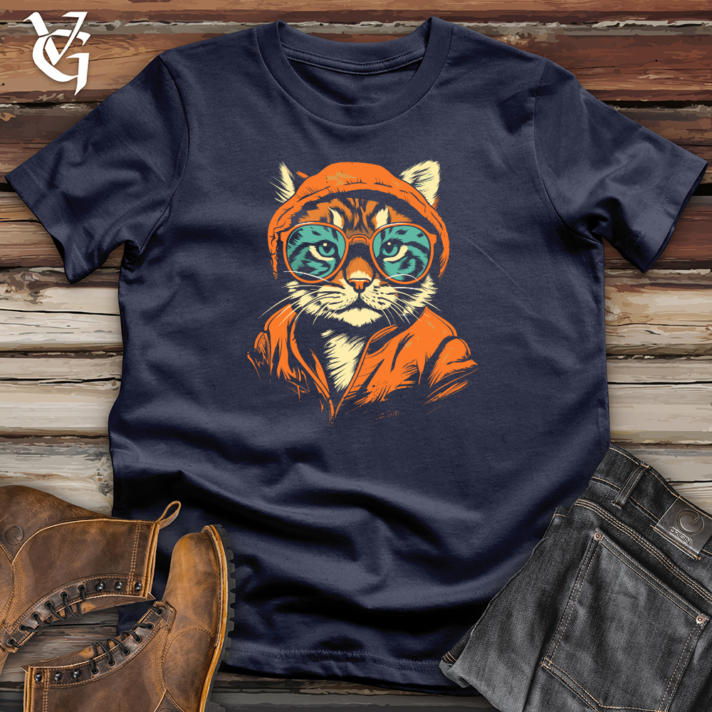 Viking Goods Hipster Cat Attitude Softstyle Tee Navy / L