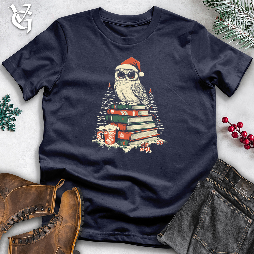Viking Goods Holiday Owl Professor Softstyle Tee Navy / L