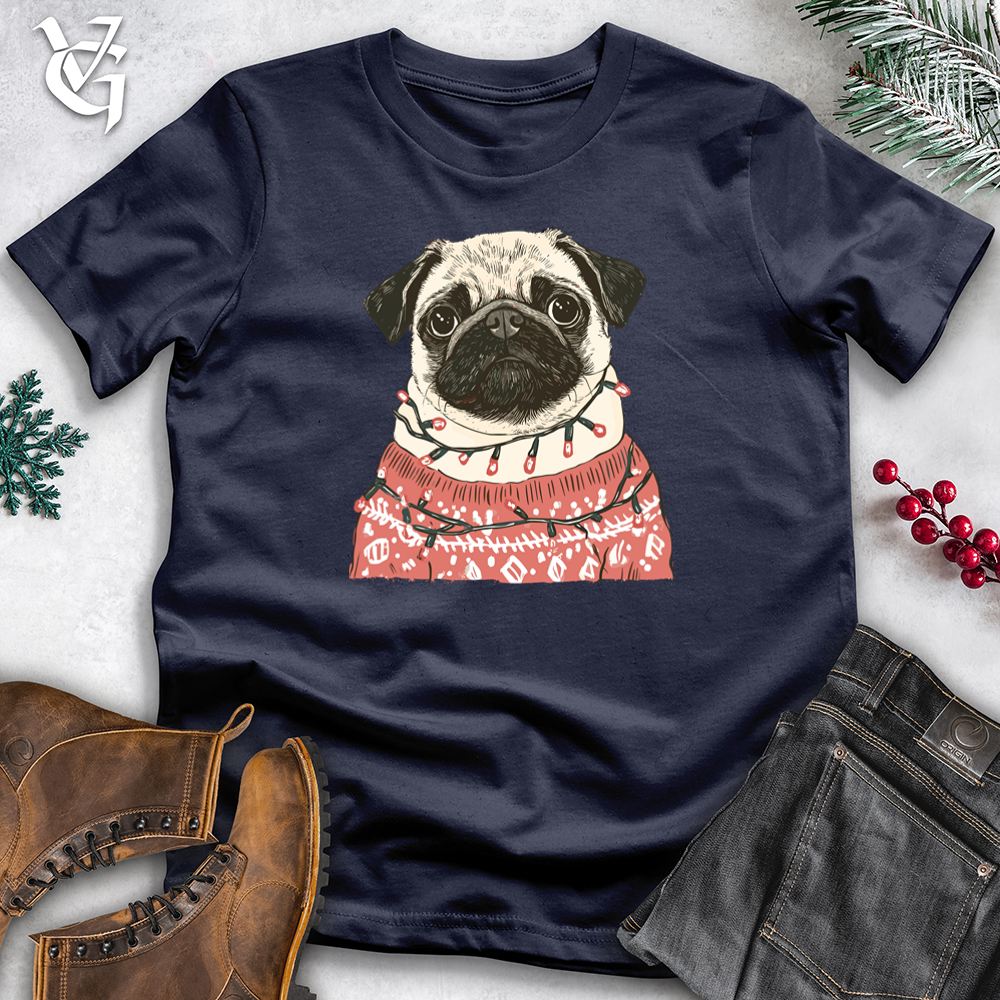 Viking Goods Holly Jolly Pug Softstyle Tee Navy / L