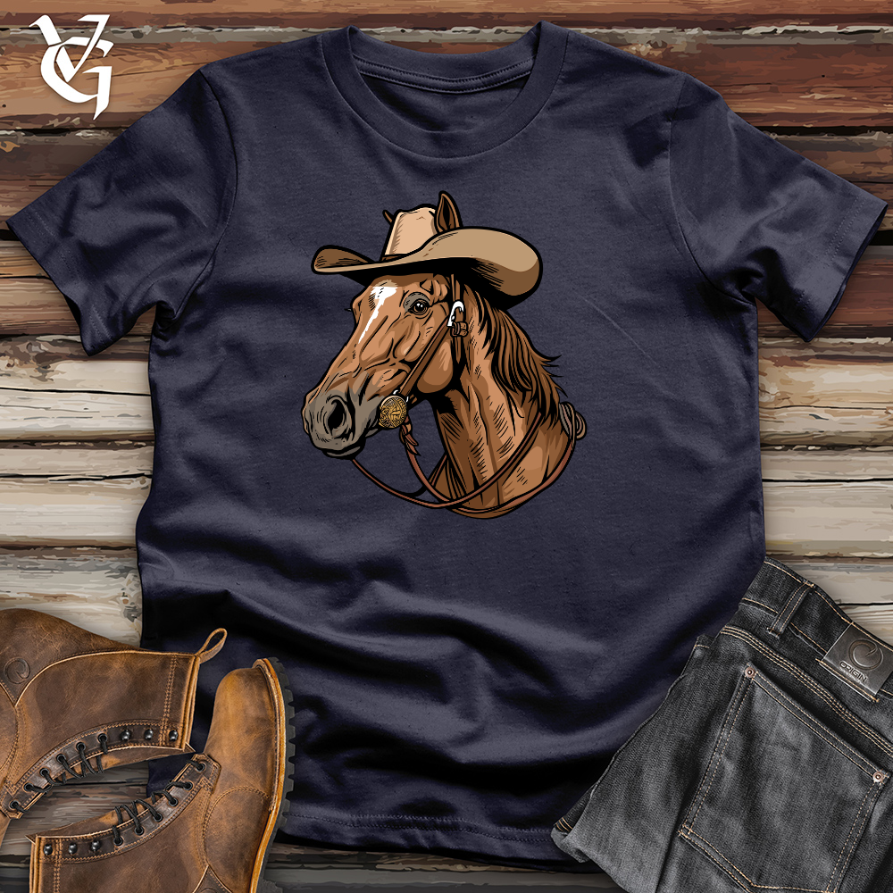Viking Goods Horse Cowboy Cotton Tee Navy / L