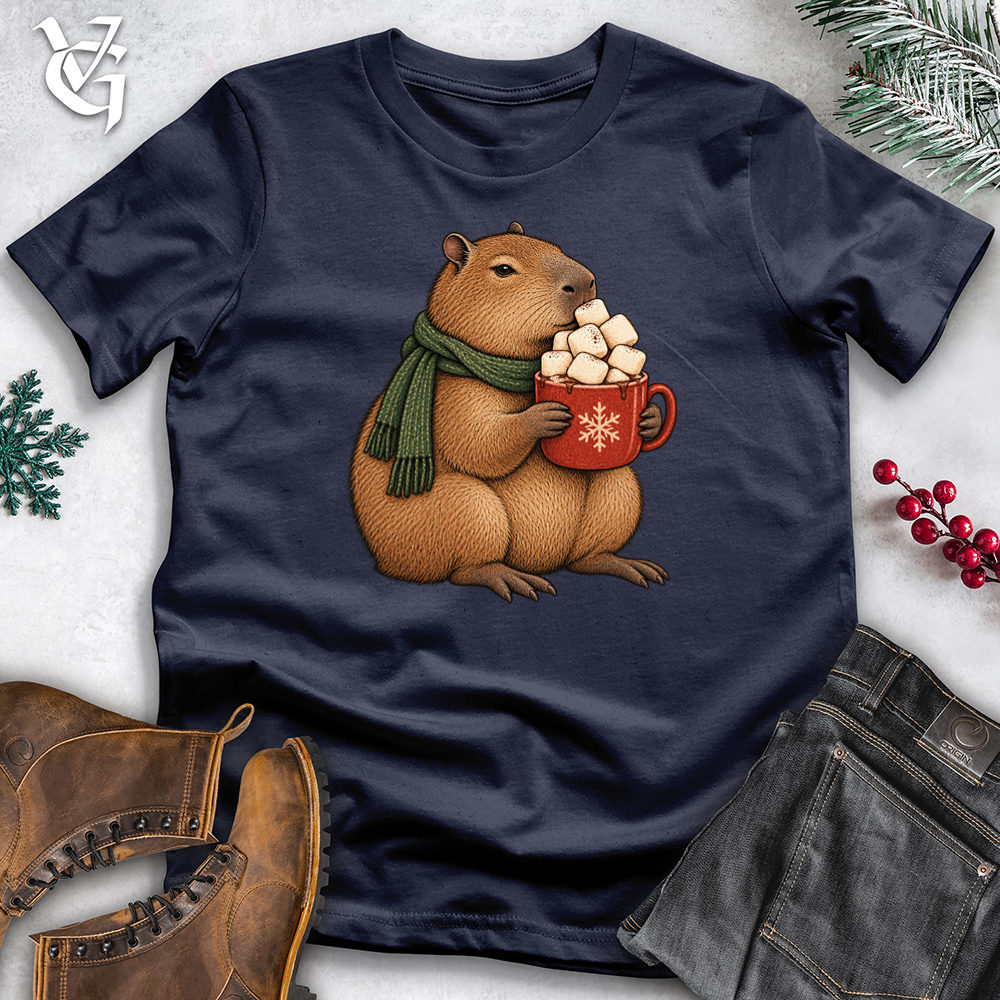 Viking Goods Hot Chocolate Capybara Softstyle Tee Navy / L