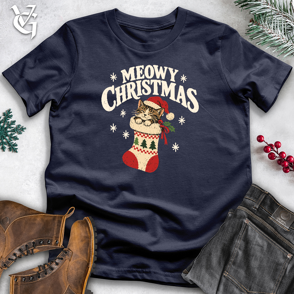 Viking Goods Meowy Christmas Softstyle Tee Navy / L