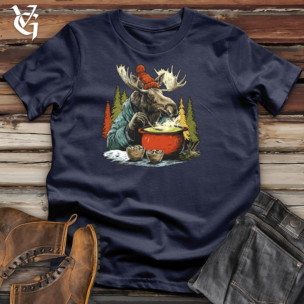 Viking Goods Moose Drinking Soup Tee Navy / L