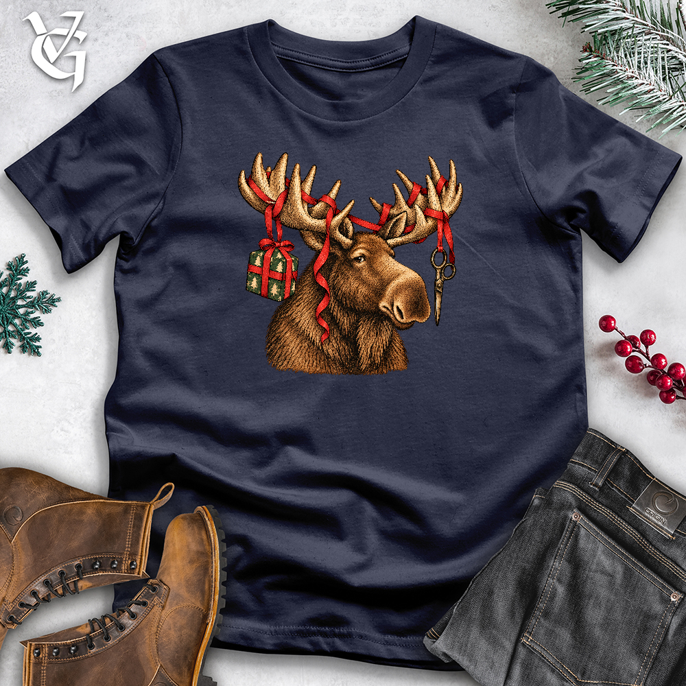 Viking Goods Moose Ribbon Softstyle Tee Navy / L