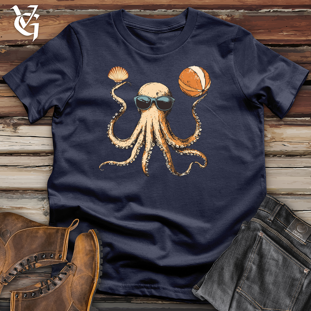Viking Goods Octopus Beach Party Softstyle Tee Navy / L