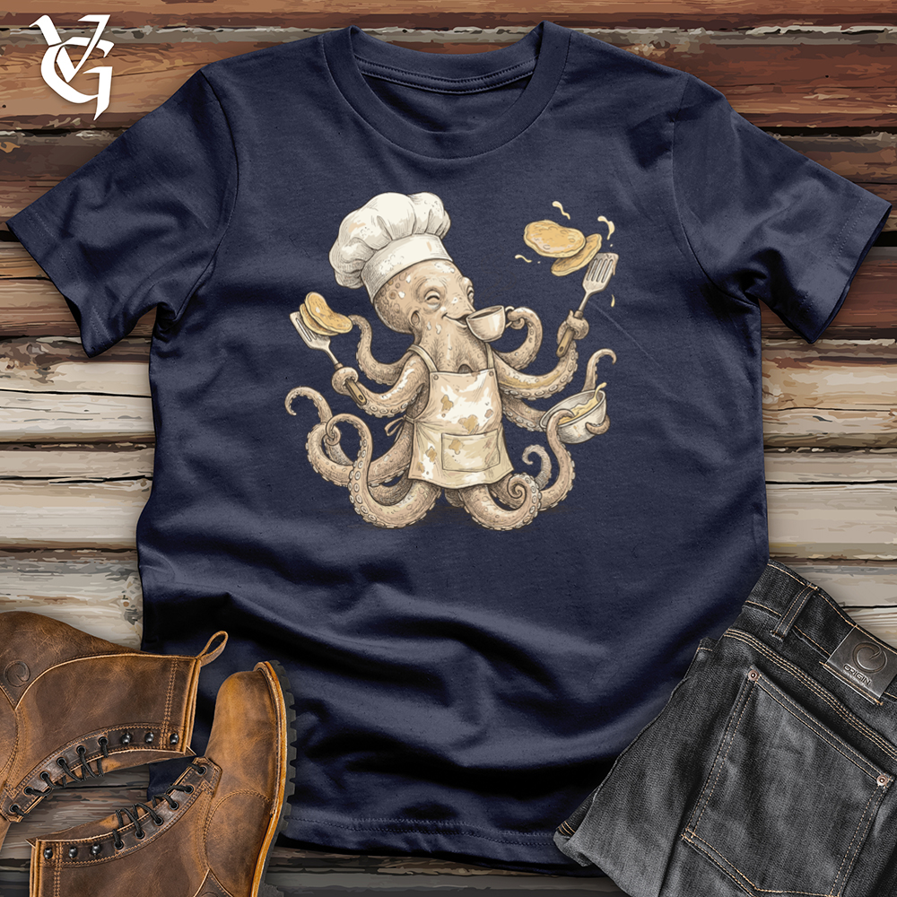 Viking Goods Octopus Chef Pancake Tee Navy / L