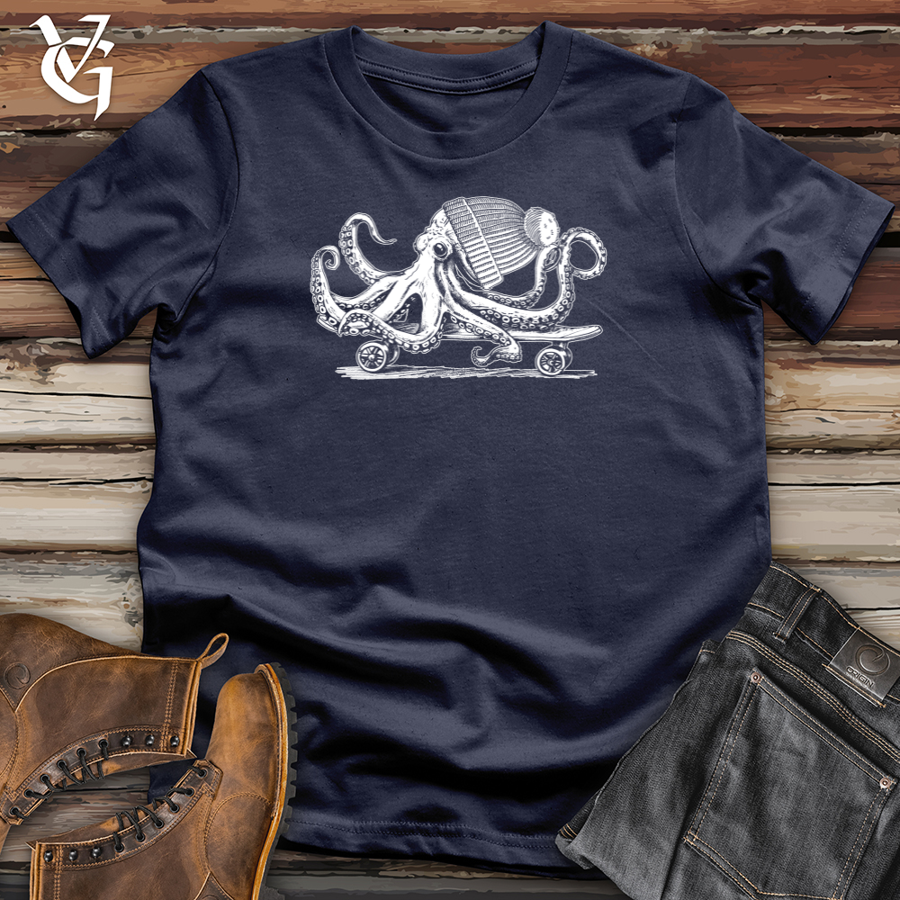 Viking Goods Octopus Chillin Skateboard Softstyle Tee Navy / L