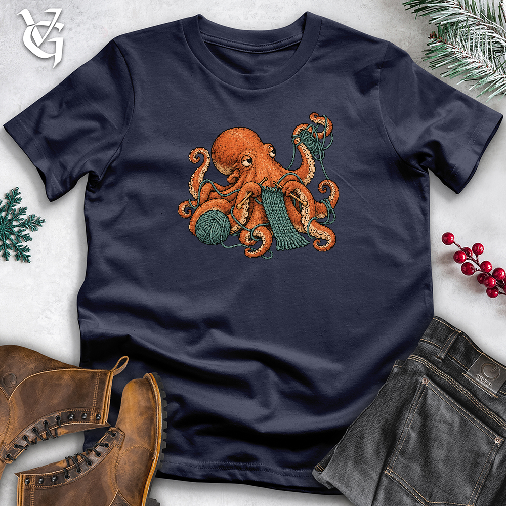 Viking Goods Octopus Knitting Softstyle Tee Navy / L