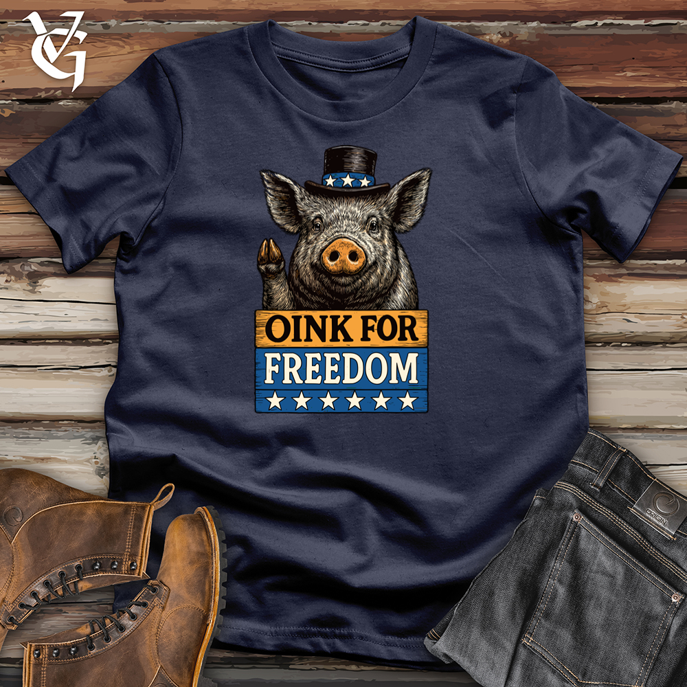 Viking Goods Oink For Freedom Softstyle Tee Navy / L