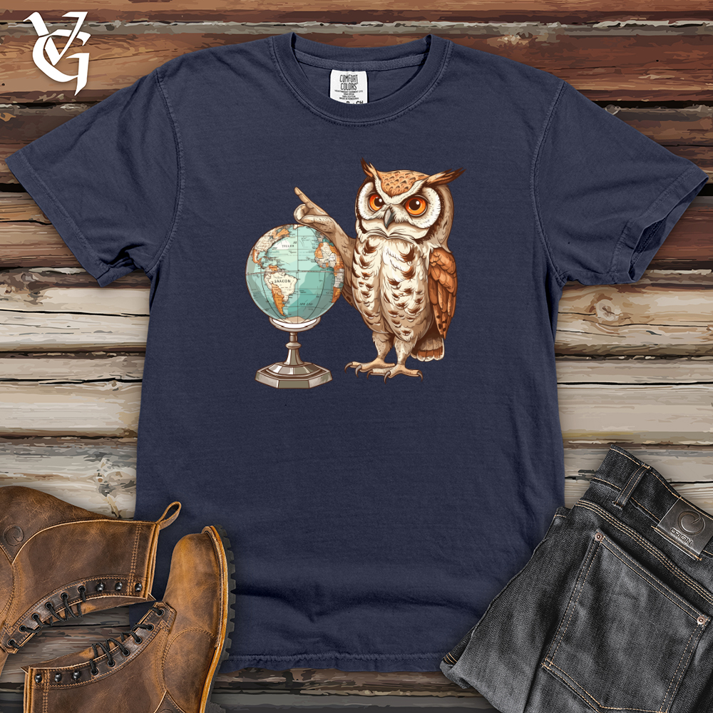 Viking Goods Owl Geographer Discovery Heavy Cotton Comfort Colors Tee Navy / L