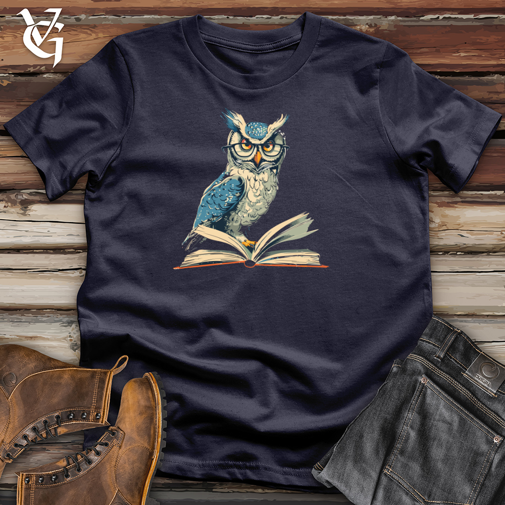 Viking Goods Owl Professor Wisdom Cotton Tee Navy / L
