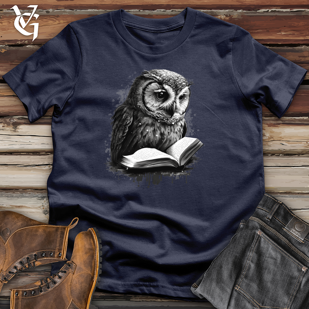 Viking Goods Owl Reading Book Tee Navy / L