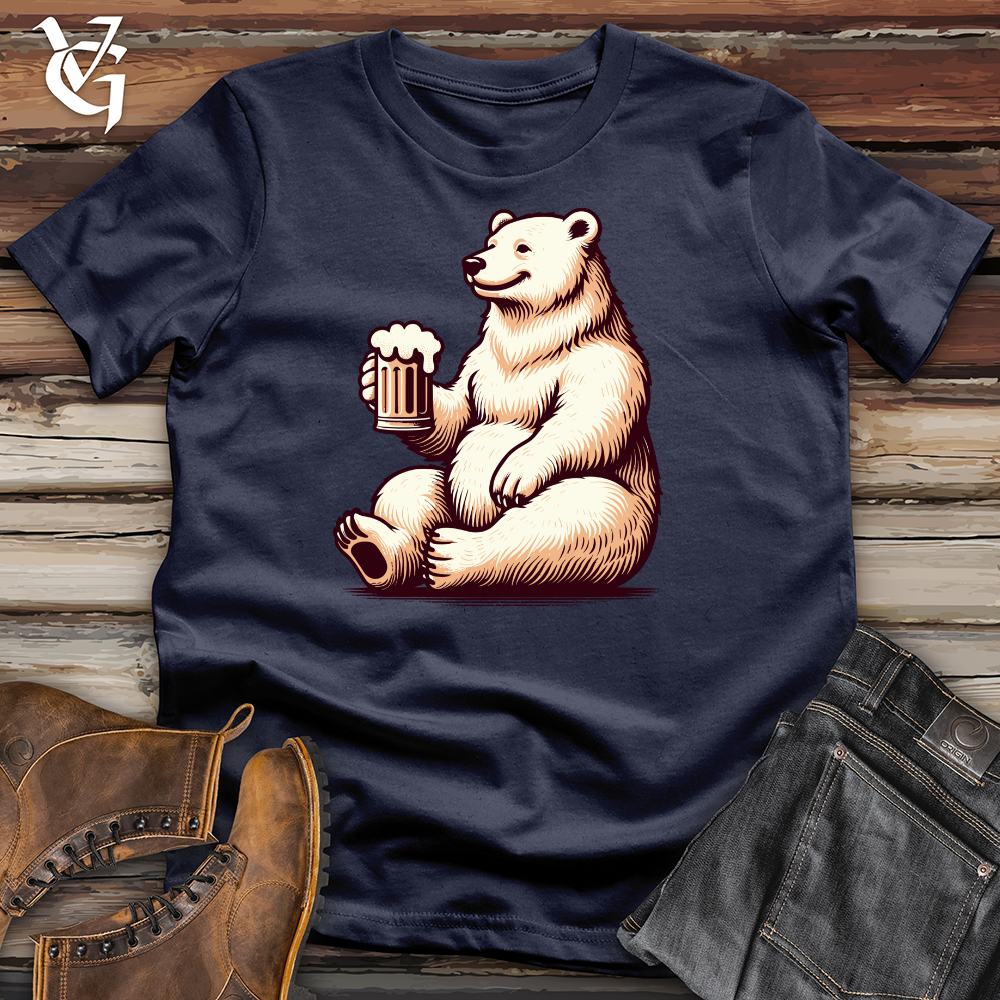 Viking Goods Polar Bear With Mug of Beer Softstyle Tee Navy / L