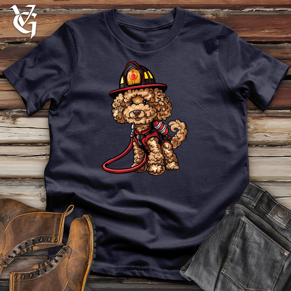 Viking Goods Poodle Firefighter Hero Cotton Tee Steel Blue / L